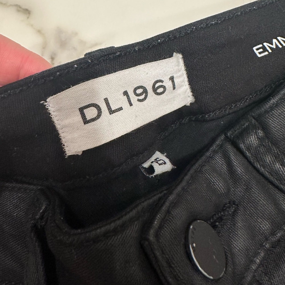 DL low rise waxed jeans
